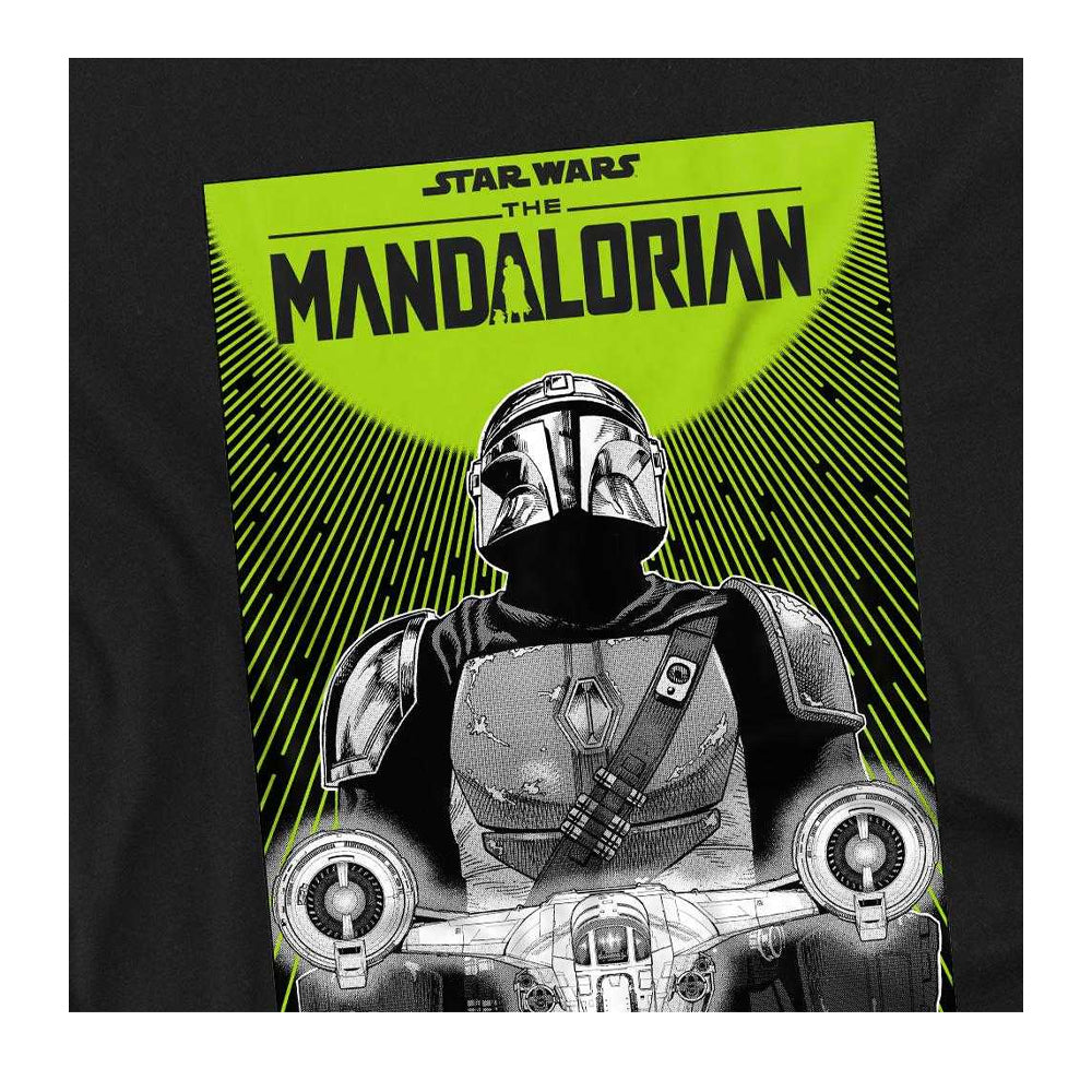 Black - Side - Star Wars The Mandalorian Childrens-Kids Razor Crest Poster T-Shirt
