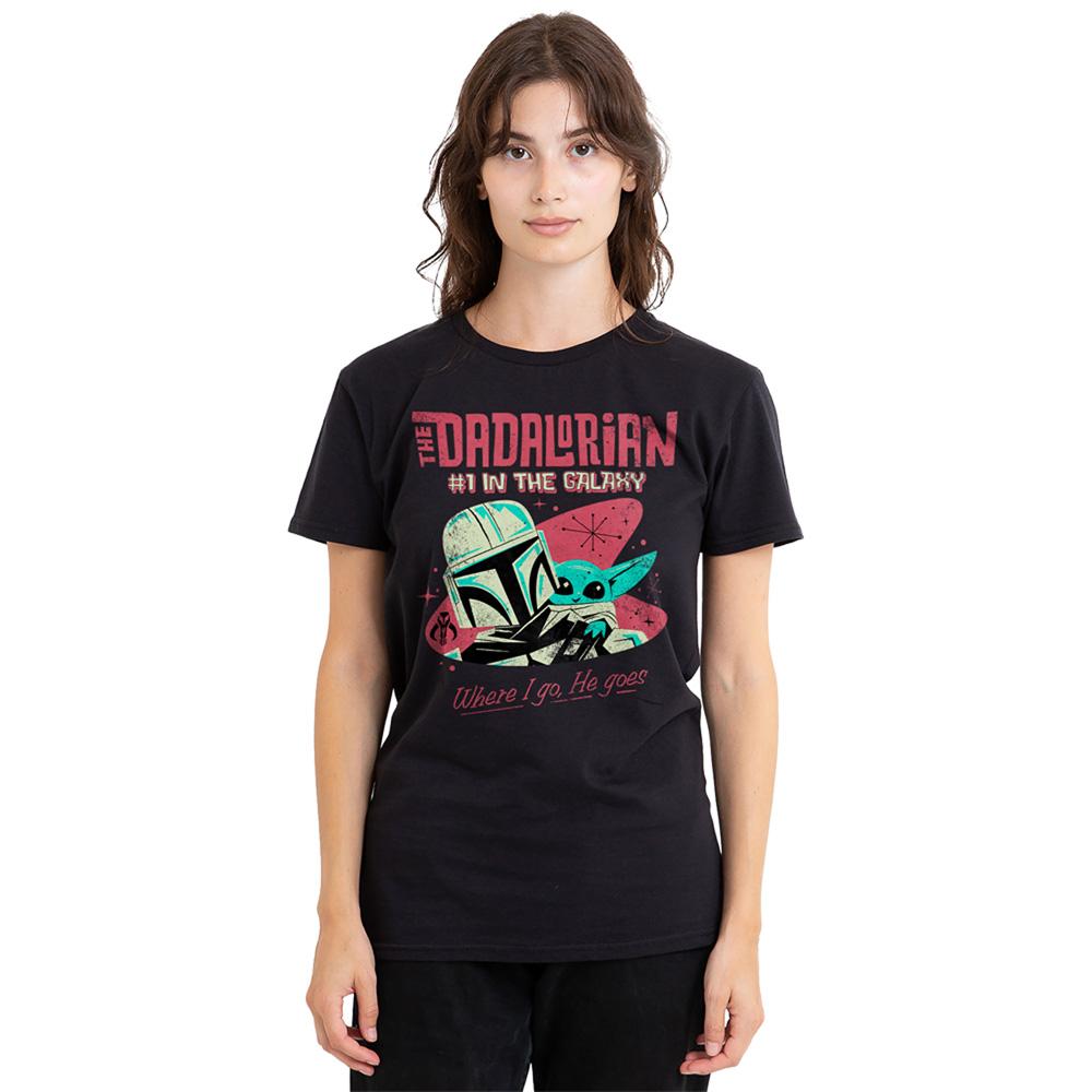 Black - Lifestyle - Star Wars: The Mandalorian Womens-Ladies Dadalorian 1 In The Galaxy T-Shirt
