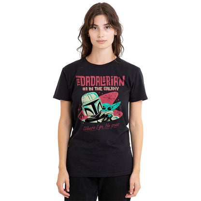 Black - Lifestyle - Star Wars: The Mandalorian Womens-Ladies Dadalorian 1 In The Galaxy T-Shirt