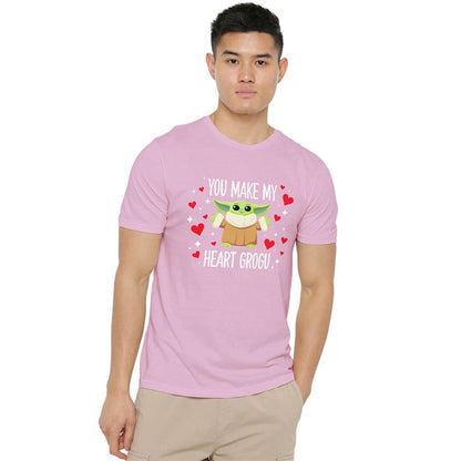 Pink - Lifestyle - Star Wars: The Mandalorian Unisex Adult You Make My Heart Grogu T-Shirt