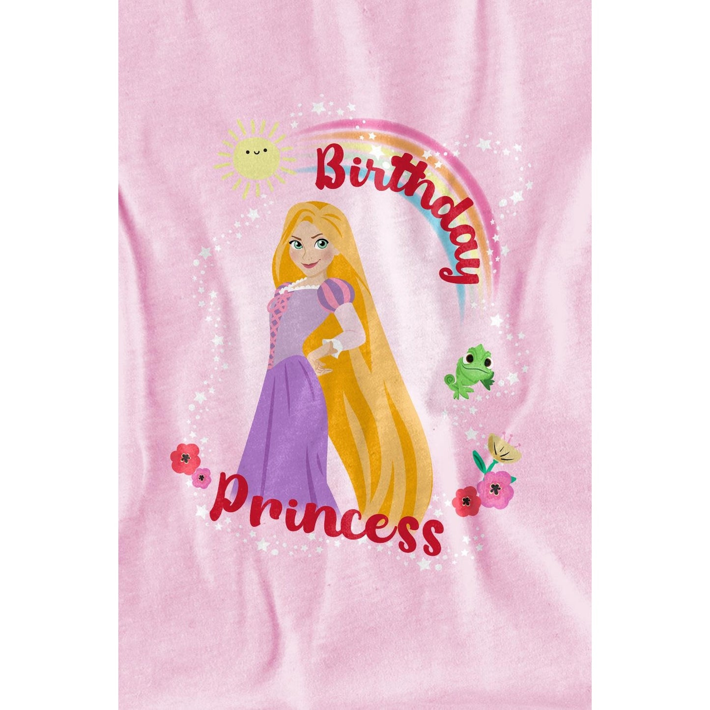 Pink - Side - Tangled Childrens-Kids Birthday Princess Rapunzel Pascal T-Shirt