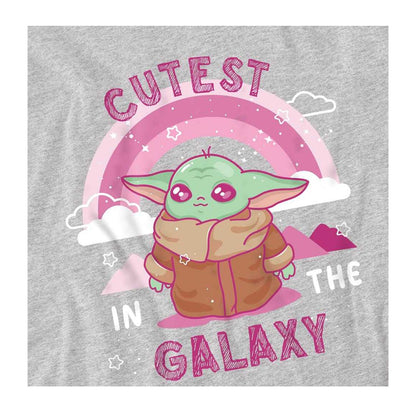 Pink - Side - Star Wars: The Mandalorian Unisex Adult Cutest In The Galaxy Grogu T-Shirt