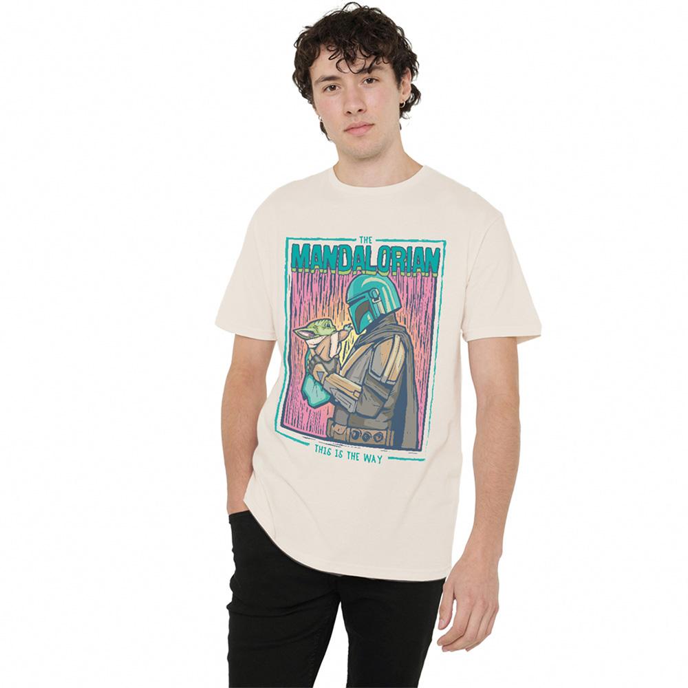 Natural - Lifestyle - Star Wars: The Mandalorian Unisex Adult This Is The Way Linocut T-Shirt