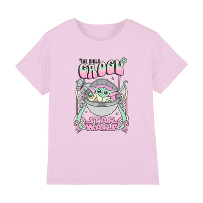 Pink - Front - Star Wars: The Mandalorian Childrens-Kids Festival Grogu T-Shirt