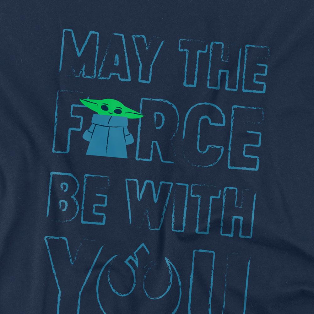 Navy - Back - Star Wars: The Mandalorian Childrens-Kids The Force Grogu T-Shirt