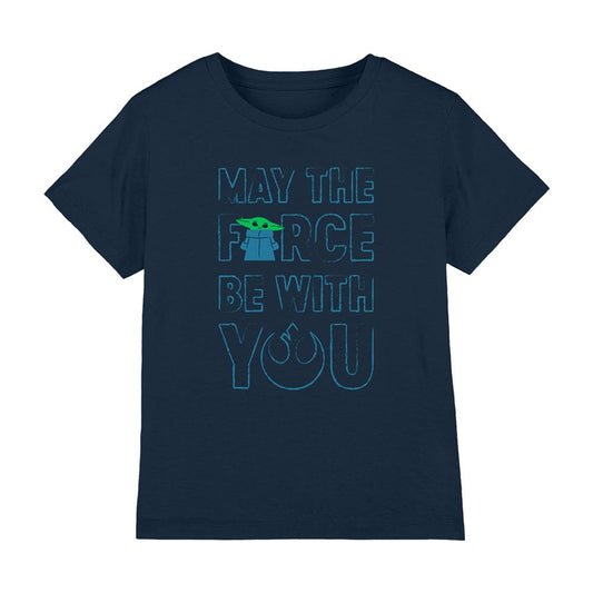 Navy - Front - Star Wars: The Mandalorian Childrens-Kids The Force Grogu T-Shirt