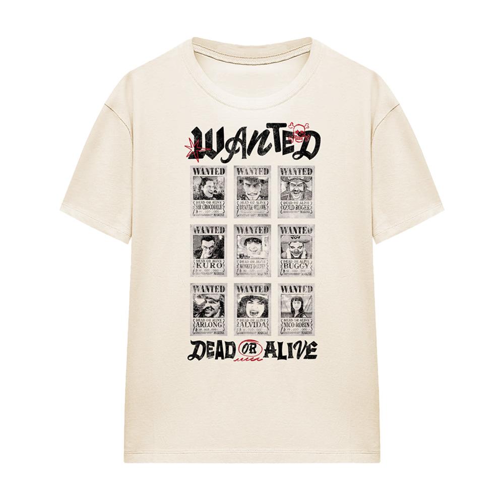 Natural - Front - One Piece Womens-Ladies Wanted Dead Or Alive T-Shirt