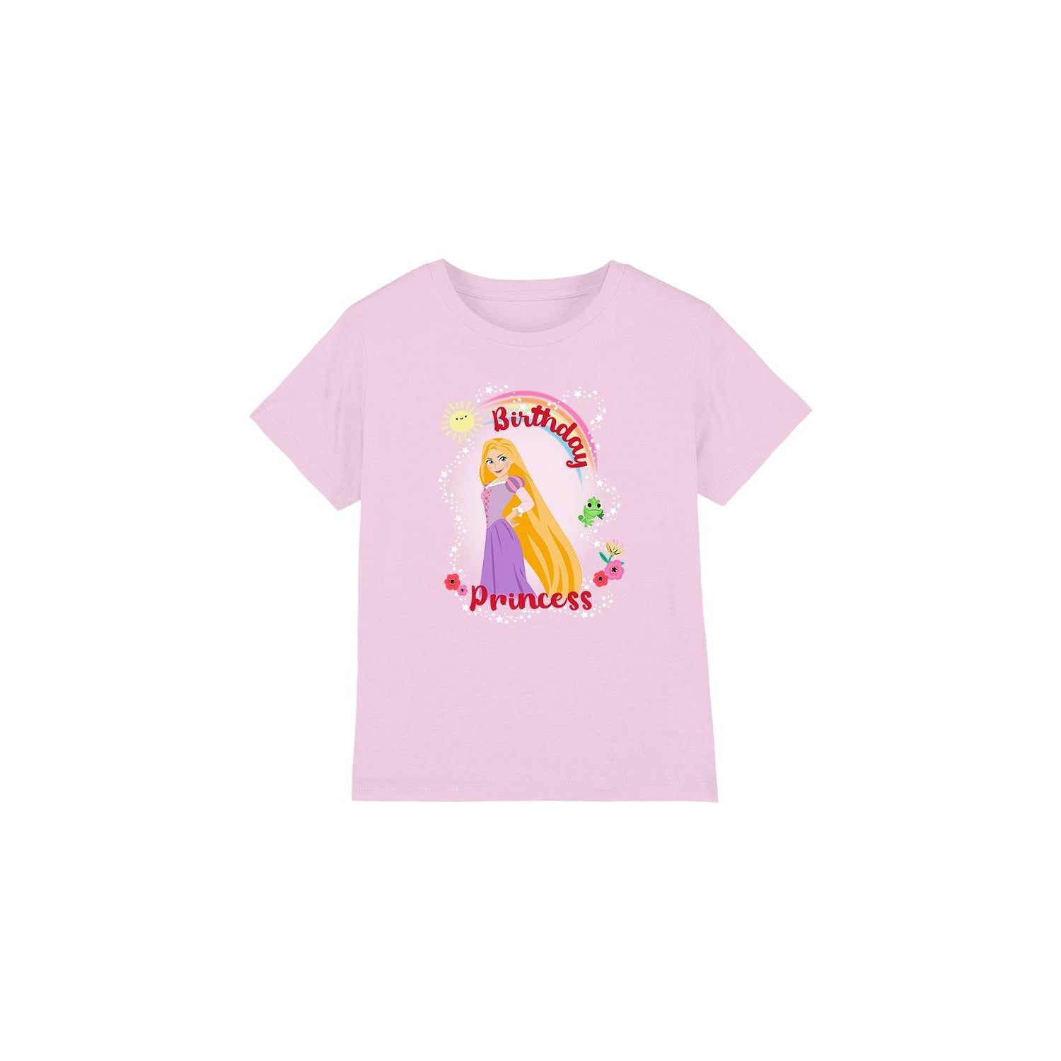 Pink - Front - Tangled Childrens-Kids Birthday Princess Rapunzel Pascal T-Shirt