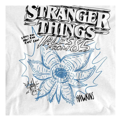 White - Side - Stranger Things Childrens-Kids Demogorgon Sketch T-Shirt