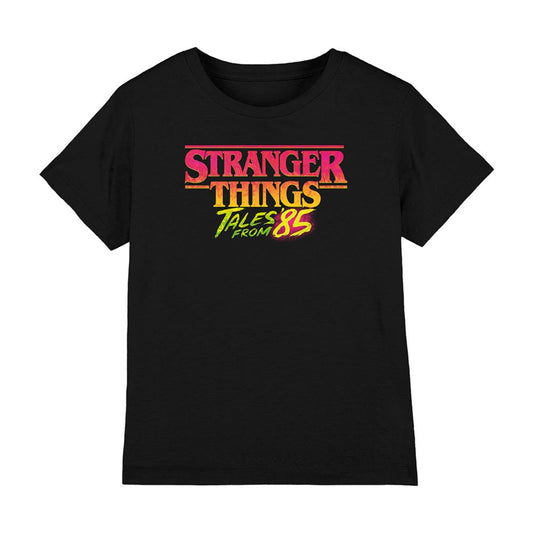 Black - Front - Stranger Things: Tales from ´85 Childrens-Kids Logo T-Shirt