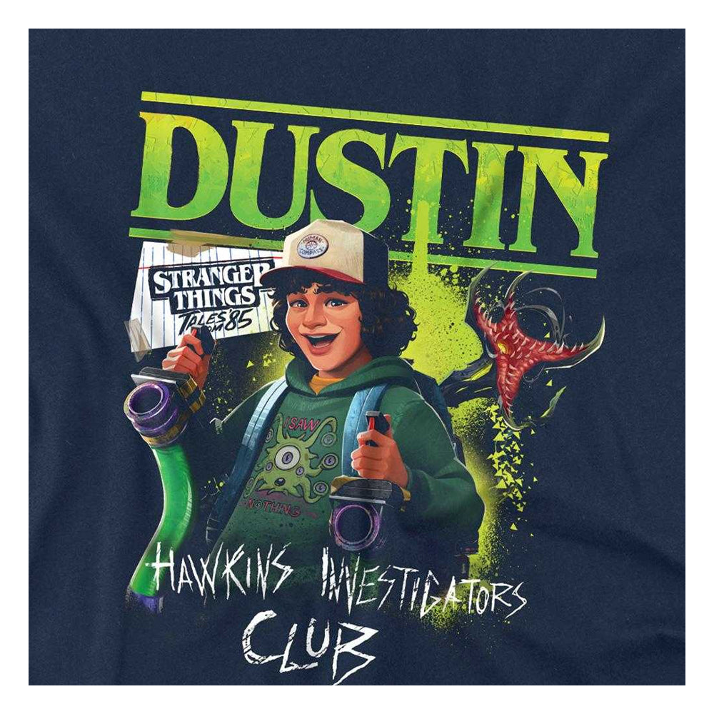 Navy - Side - Stranger Things: Tales from ´85 Childrens-Kids Dustin T-Shirt