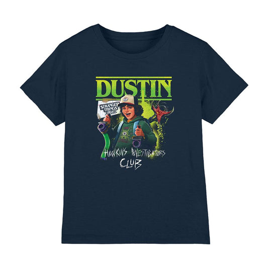 Navy - Front - Stranger Things: Tales from ´85 Childrens-Kids Dustin T-Shirt