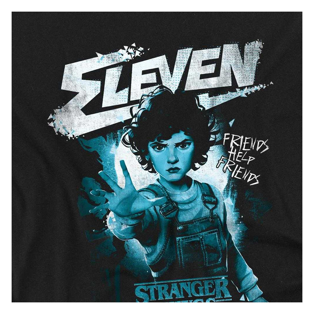 Black - Side - Stranger Things: Tales from ´85 Childrens-Kids Eleven Mono T-Shirt