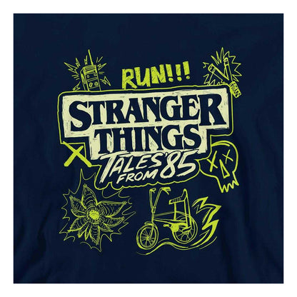 Navy - Side - Stranger Things: Tales from ´85 Childrens-Kids Graffiti Glow Hoodie