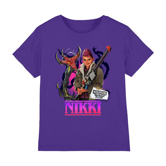 Purple - Front - Stranger Things: Tales from ´85 Childrens-Kids Nikki Baxter T-Shirt