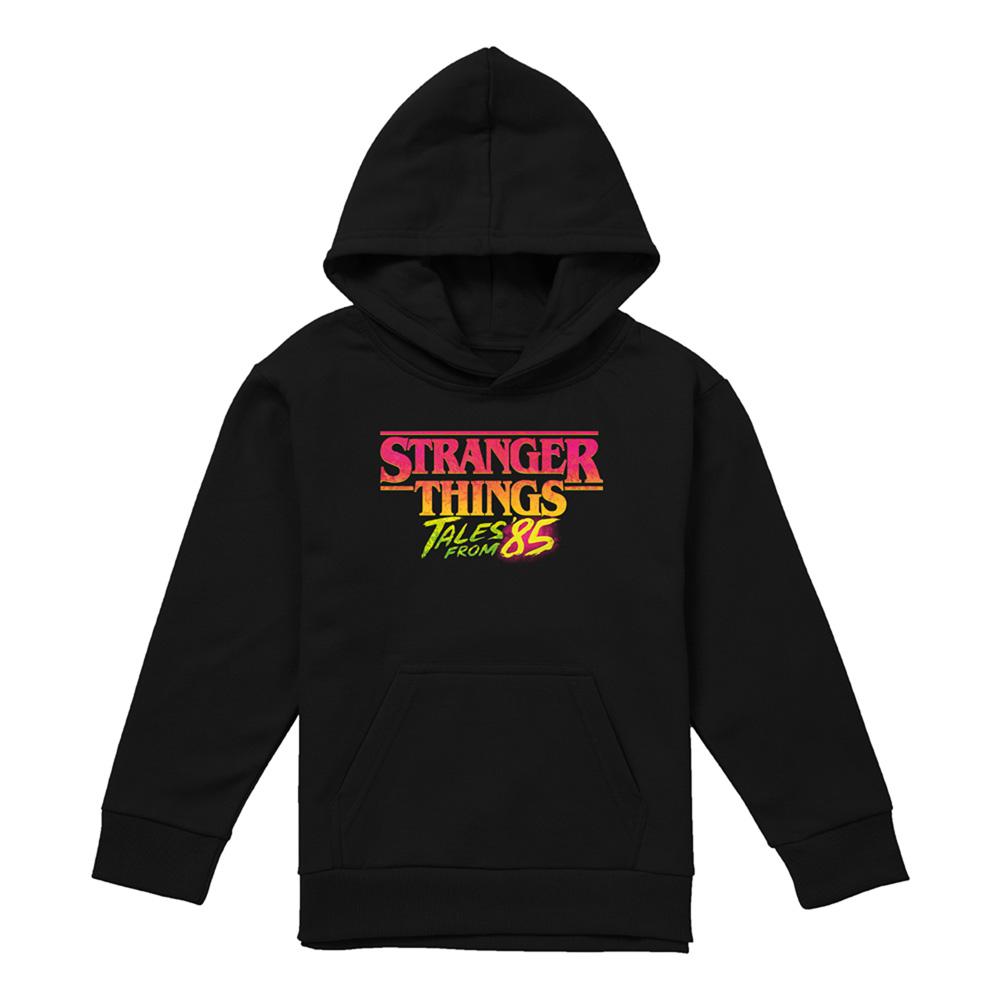Black - Front - Stranger Things: Tales from ´85 Childrens-Kids Logo Hoodie