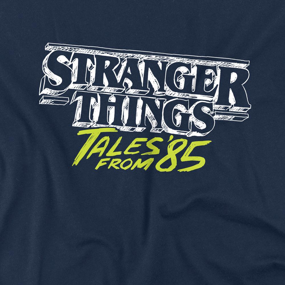 Navy - Side - Stranger Things: Tales from ´85 Childrens-Kids Two Tone Logo T-Shirt