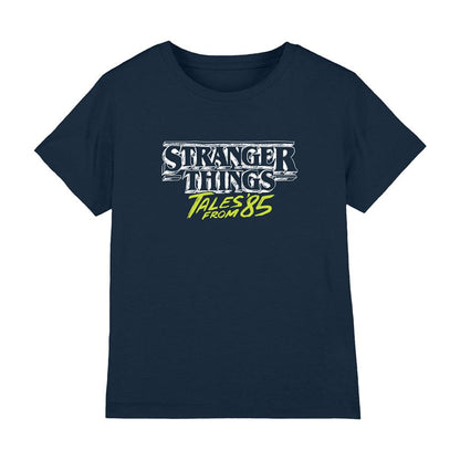 Navy - Front - Stranger Things: Tales from ´85 Childrens-Kids Two Tone Logo T-Shirt