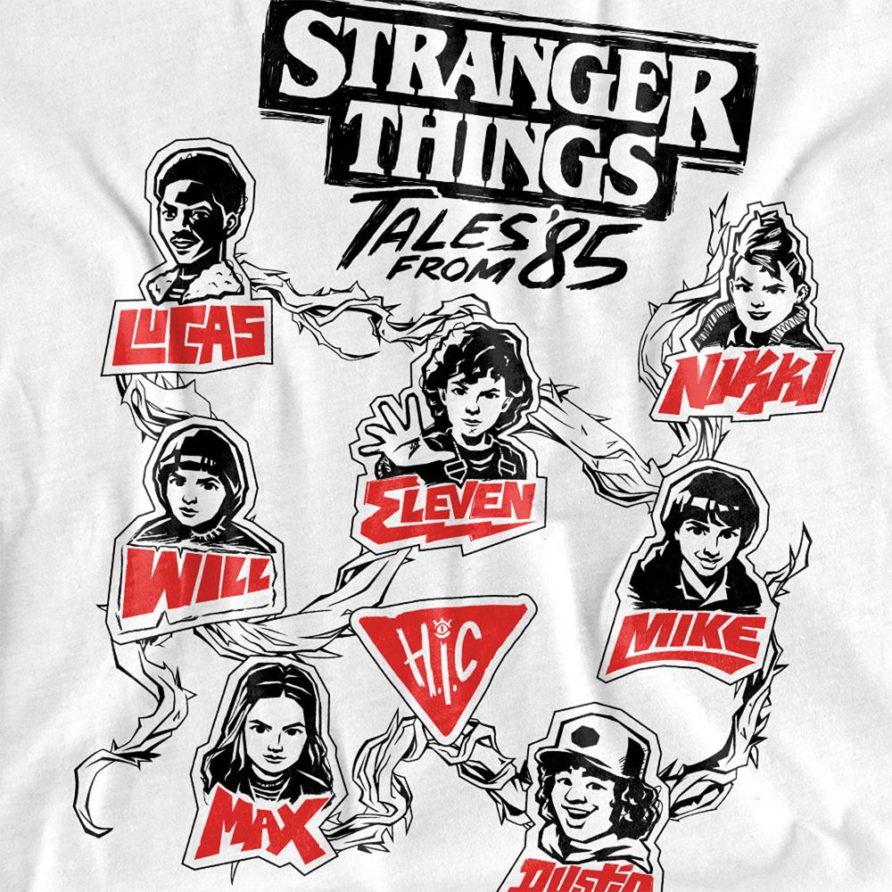 White - Side - Stranger Things: Tales from ´85 Childrens-Kids Character Vines T-Shirt