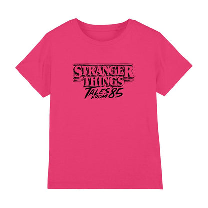 Hot Pink - Front - Stranger Things: Tales from ´85 Childrens-Kids Sketch Logo T-Shirt