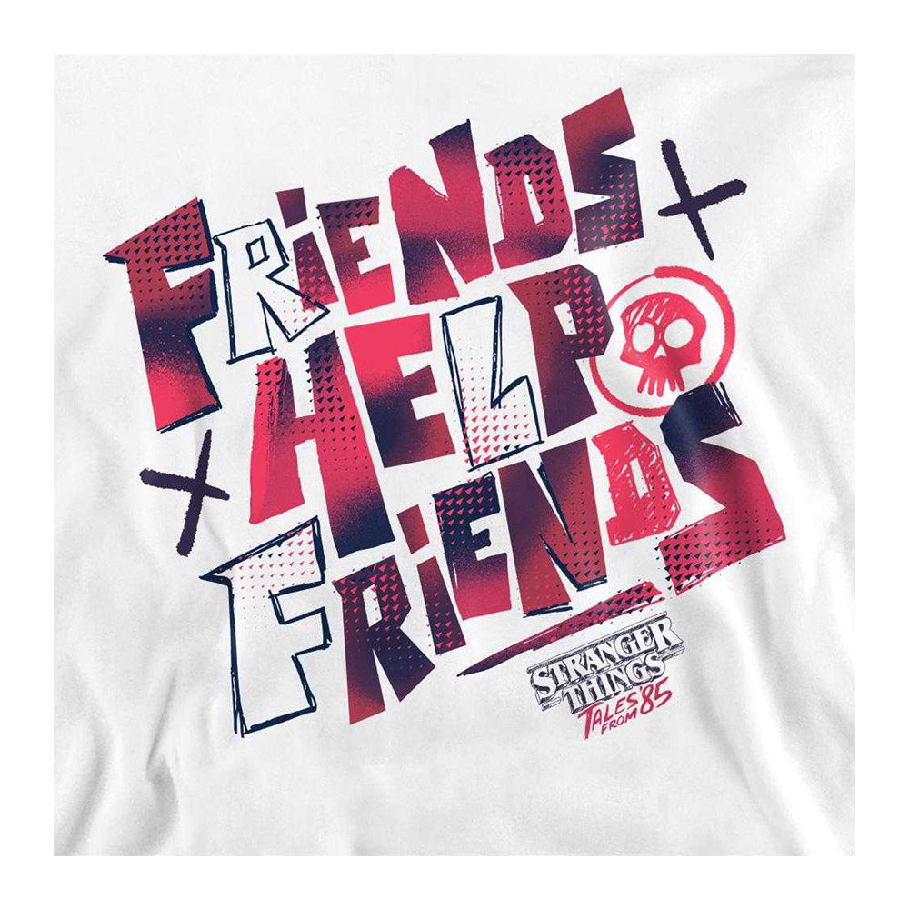 White - Side - Stranger Things: Tales from ´85 Unisex Adult Friends Help Sweatshirt