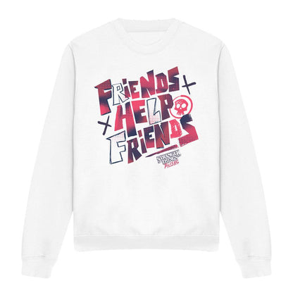 White - Front - Stranger Things: Tales from ´85 Unisex Adult Friends Help Sweatshirt