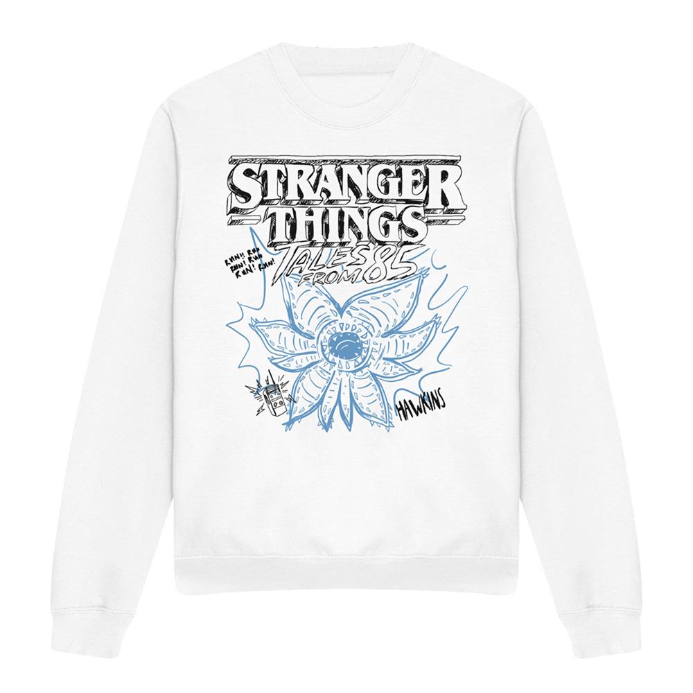 White - Front - Stranger Things: Tales from ´85 Unisex Adult Demo Sketch Sweatshirt