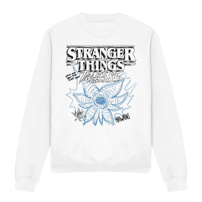White - Front - Stranger Things: Tales from ´85 Unisex Adult Demo Sketch Sweatshirt