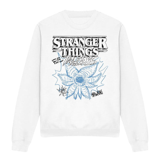 White - Front - Stranger Things: Tales from ´85 Unisex Adult Demo Sketch Sweatshirt