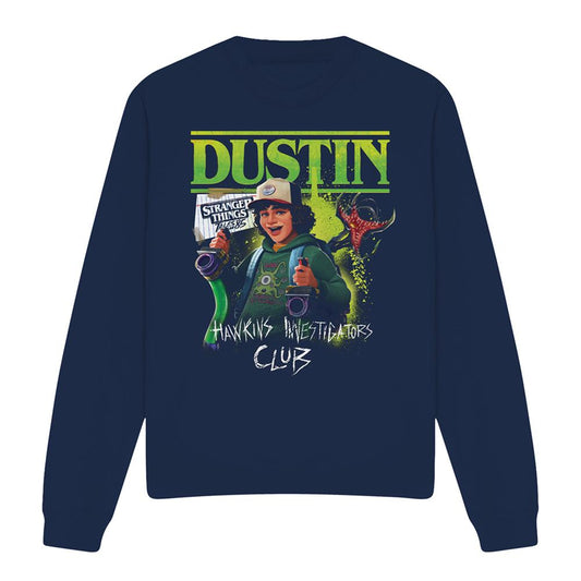 Navy - Front - Stranger Things: Tales from ´85 Unisex Adult Dustin Sweatshirt