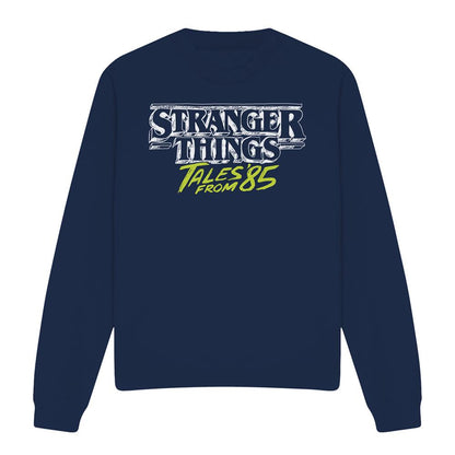 Navy - Front - Stranger Things: Tales from ´85 Unisex Adult Two Tone Logo Sweatshirt