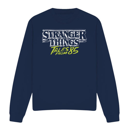 Navy - Front - Stranger Things: Tales from ´85 Unisex Adult Two Tone Logo Sweatshirt