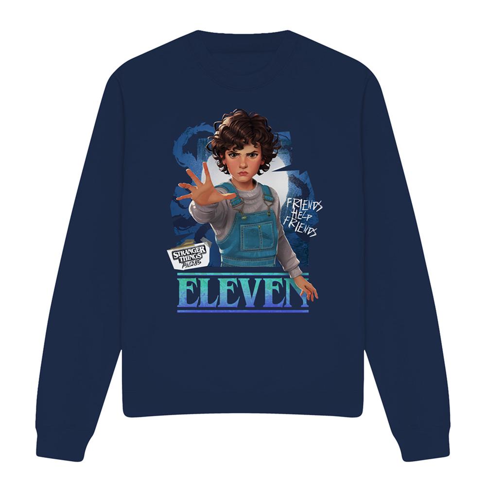 Navy - Front - Stranger Things: Tales from ´85 Unisex Adult Eleven Sweatshirt