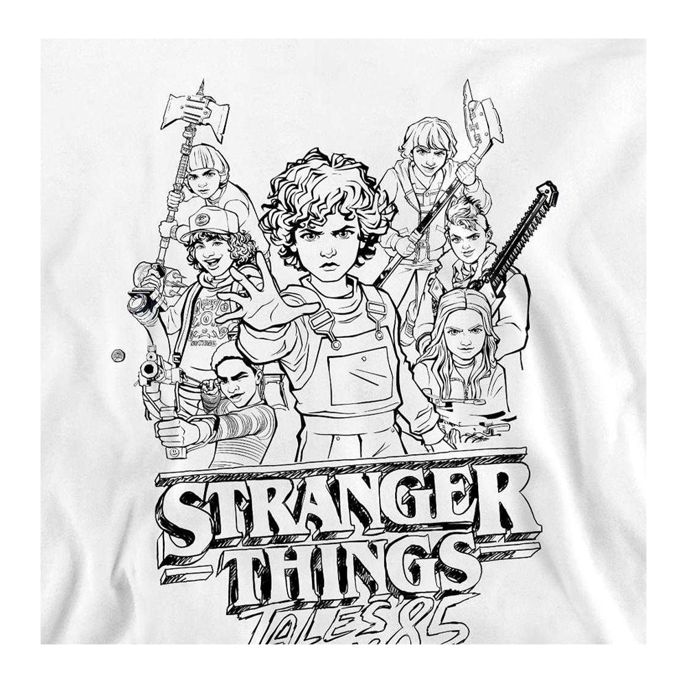 White - Side - Stranger Things: Tales from ´85 Unisex Adult Group Sketch Sweatshirt