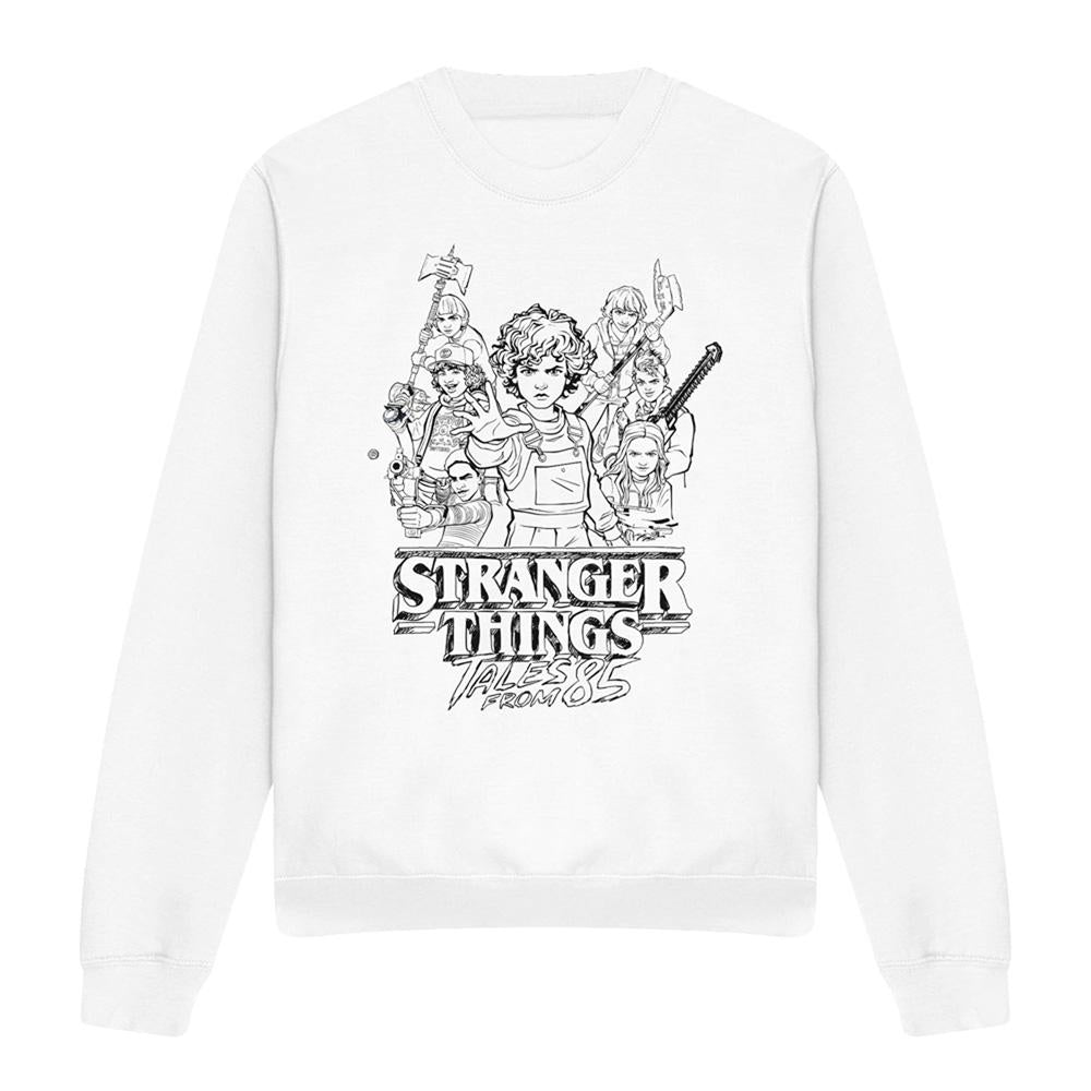 White - Front - Stranger Things: Tales from ´85 Unisex Adult Group Sketch Sweatshirt