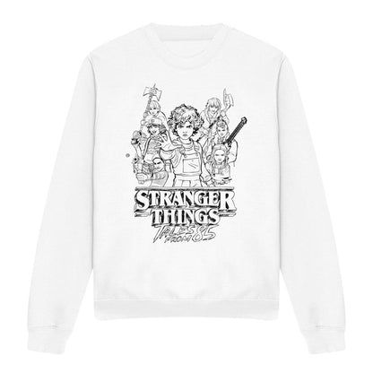 White - Front - Stranger Things: Tales from ´85 Unisex Adult Group Sketch Sweatshirt