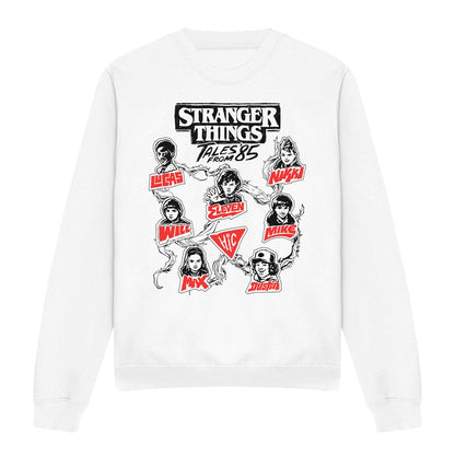 White - Front - Stranger Things: Tales from ´85 Unisex Adult Character Vines Sweatshirt