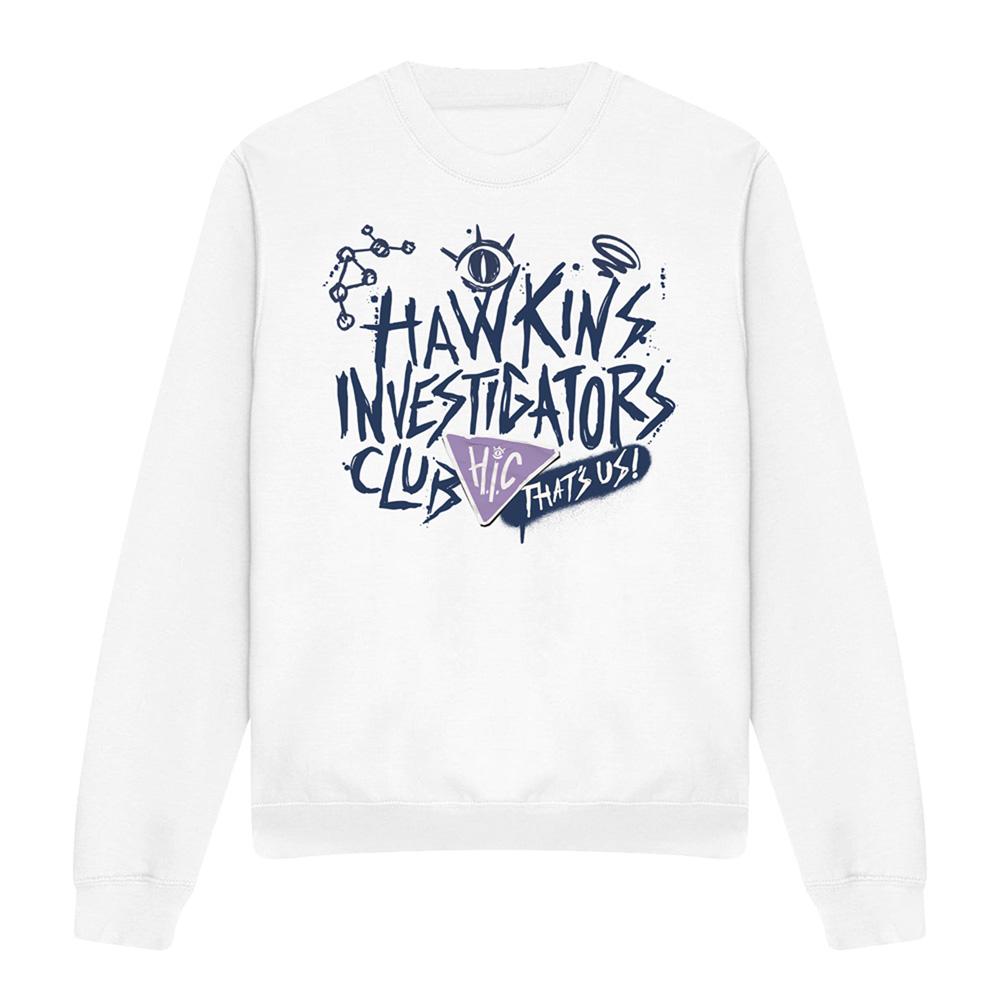 White - Front - Stranger Things: Tales from ´85 Unisex Adult Hic Scribble Sweatshirt
