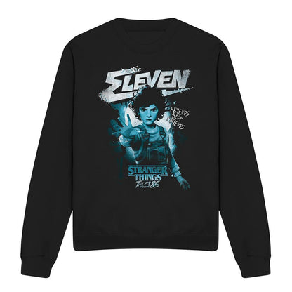 Black - Front - Stranger Things: Tales from ´85 Unisex Adult Eleven Mono Sweatshirt