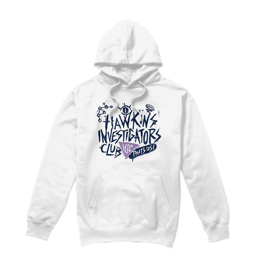 White - Front - Stranger Things: Tales from ´85 Unisex Adult Hic Scribble Hoodie