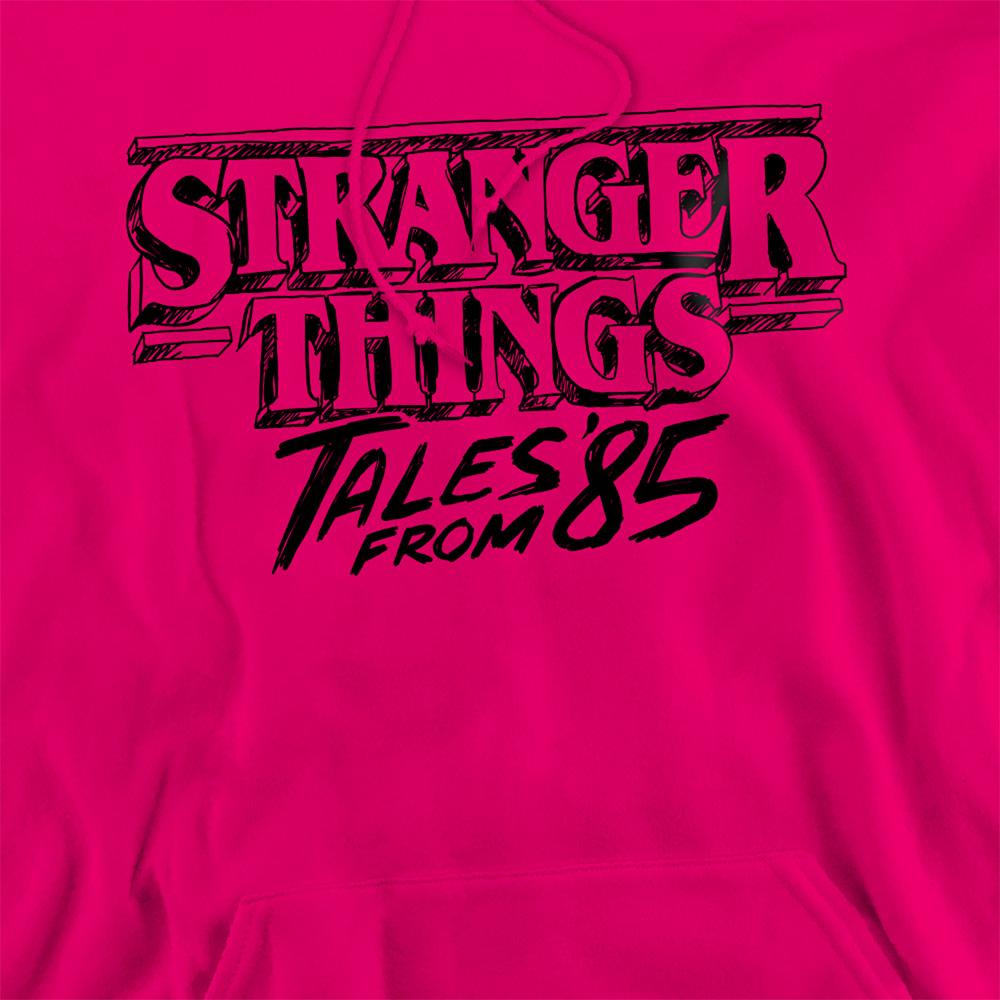 Hot Pink - Side - Stranger Things: Tales from ´85 Unisex Adult Sketch Logo Hoodie