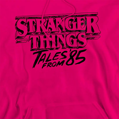 Hot Pink - Side - Stranger Things: Tales from ´85 Unisex Adult Sketch Logo Hoodie