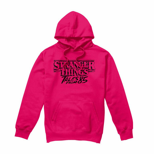 Hot Pink - Front - Stranger Things: Tales from ´85 Unisex Adult Sketch Logo Hoodie