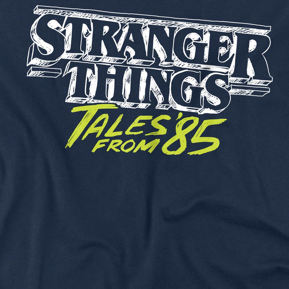 Navy - Side - Stranger Things: Tales from ´85 Unisex Adult Two Tone Logo T-Shirt