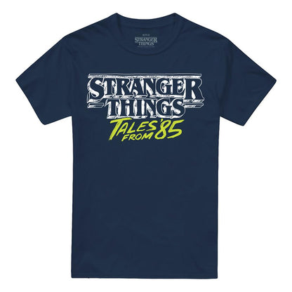 Navy - Front - Stranger Things: Tales from ´85 Unisex Adult Two Tone Logo T-Shirt