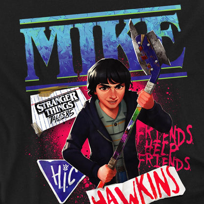 Black - Side - Stranger Things: Tales from ´85 Unisex Adult Mike T-Shirt