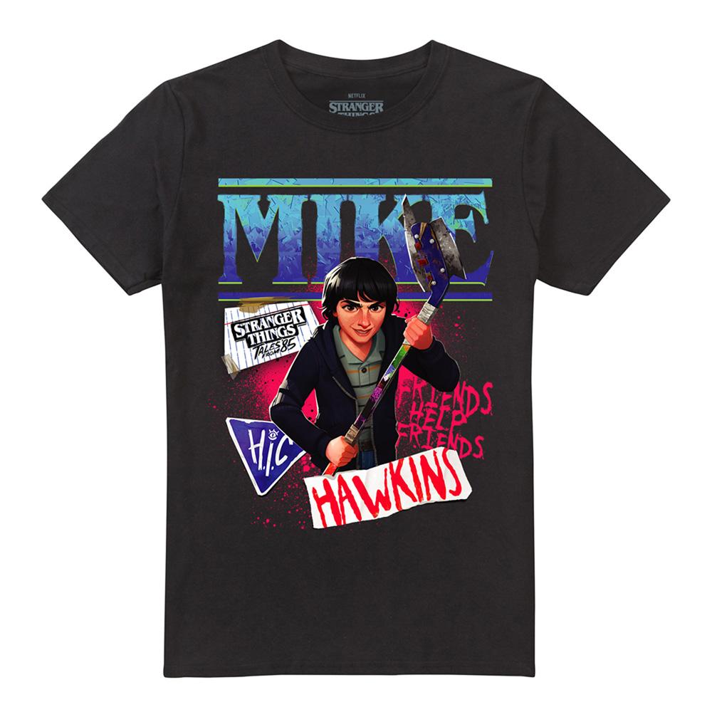 Black - Front - Stranger Things: Tales from ´85 Unisex Adult Mike T-Shirt