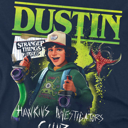 Navy - Side - Stranger Things: Tales from ´85 Unisex Adult Dustin T-Shirt