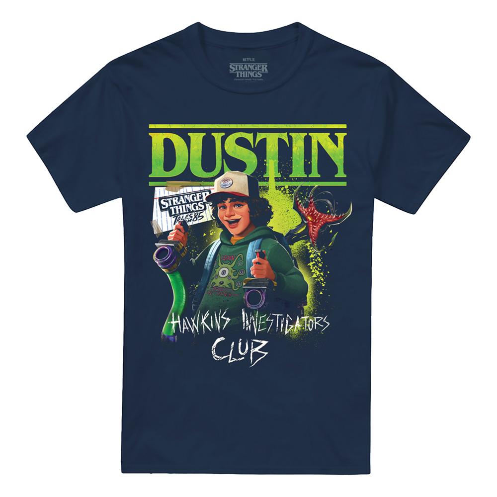 Navy - Front - Stranger Things: Tales from ´85 Unisex Adult Dustin T-Shirt