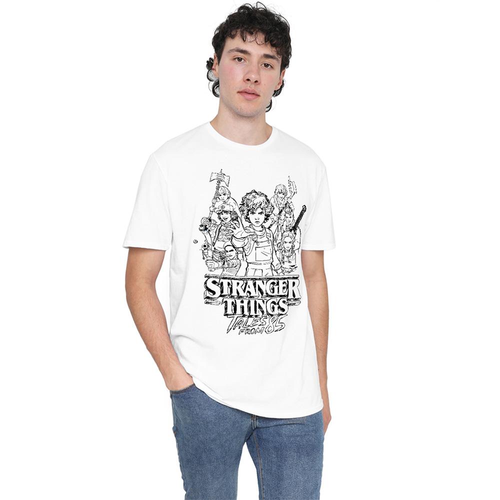 White - Lifestyle - Stranger Things: Tales from ´85 Unisex Adult Group Sketch T-Shirt